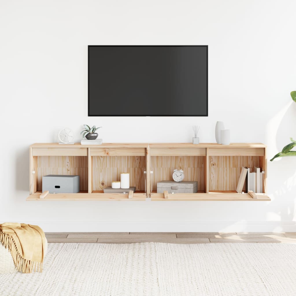 vidaXL Wandschränke 2 Stk. 80x30x35 cm Massivholz Kiefer