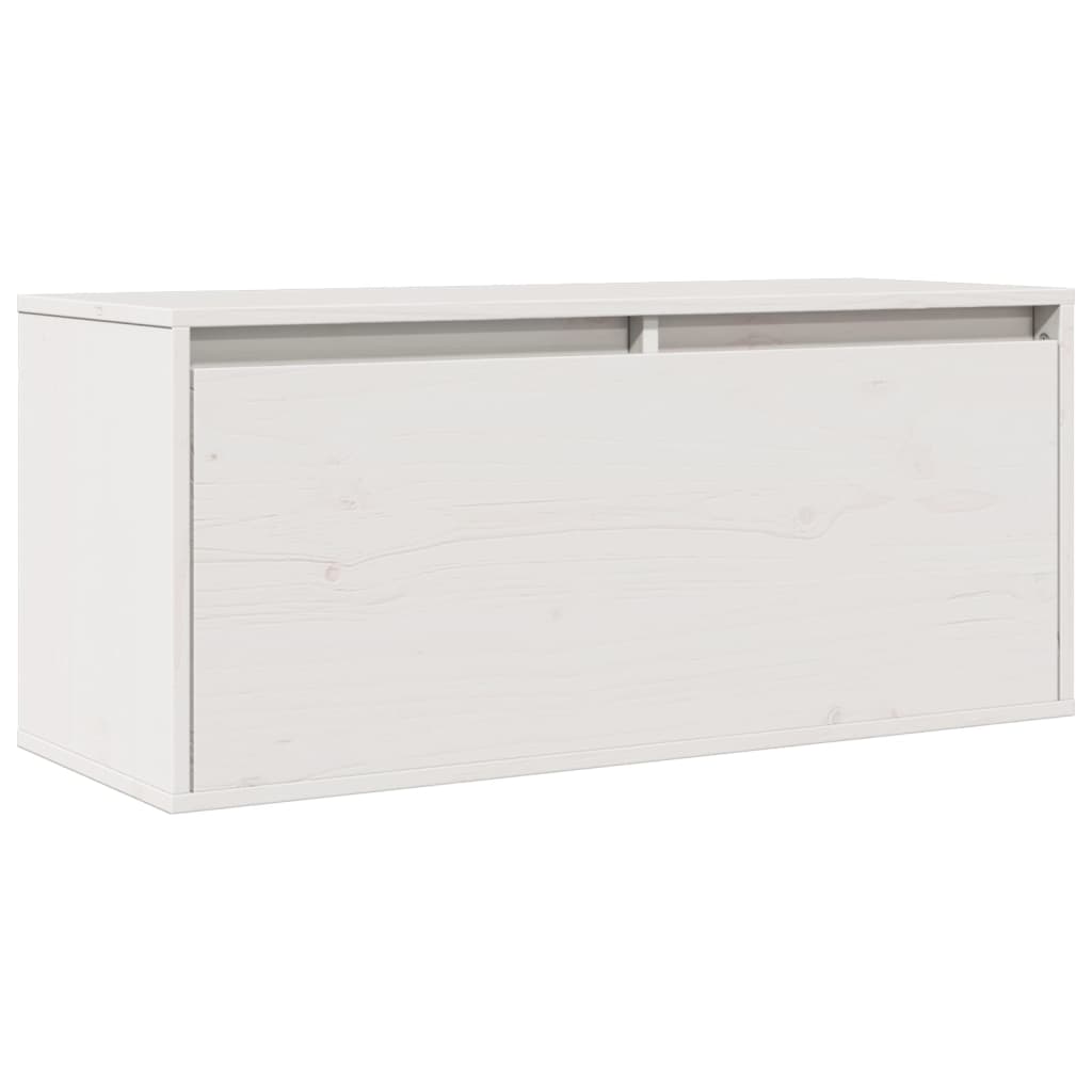 vidaXL Wandschrank Weiß 80x30x35 cm Massivholz Kiefer