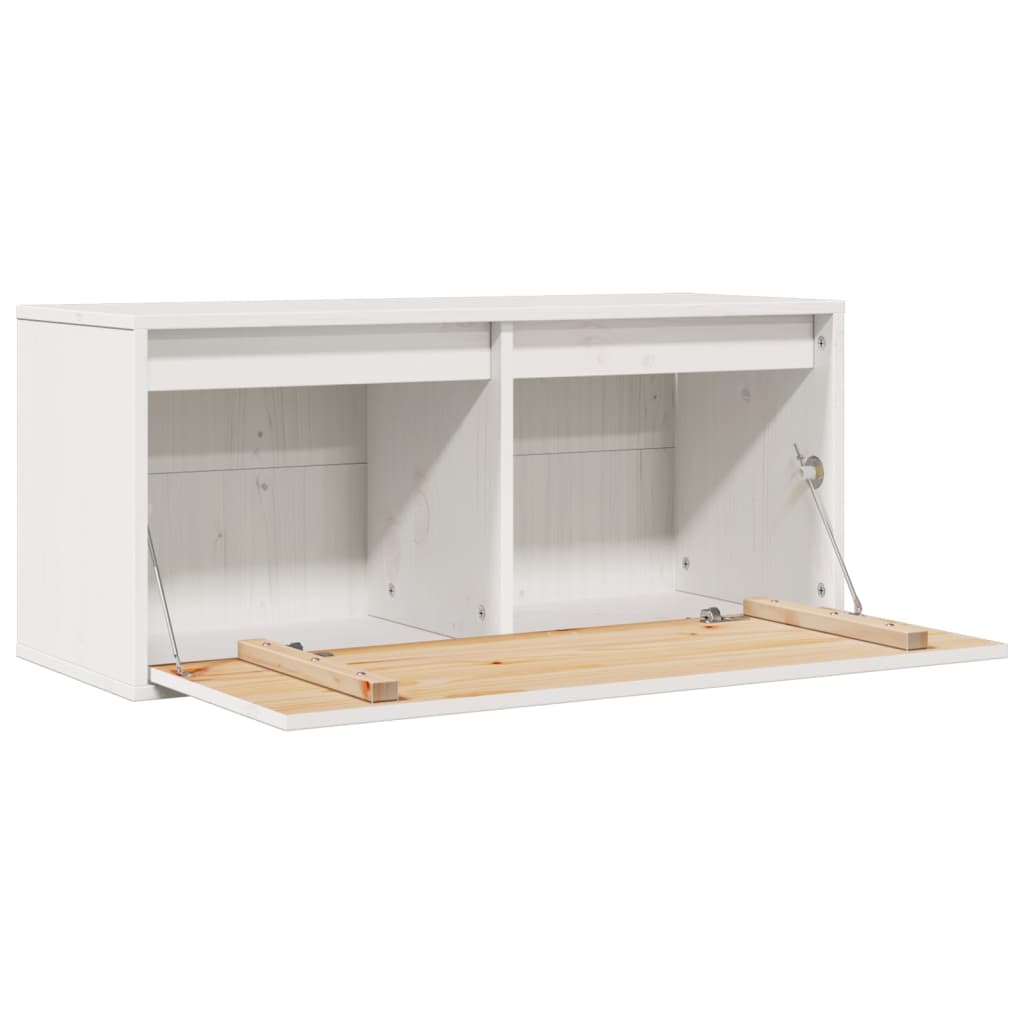 vidaXL Wandschrank Weiß 80x30x35 cm Massivholz Kiefer