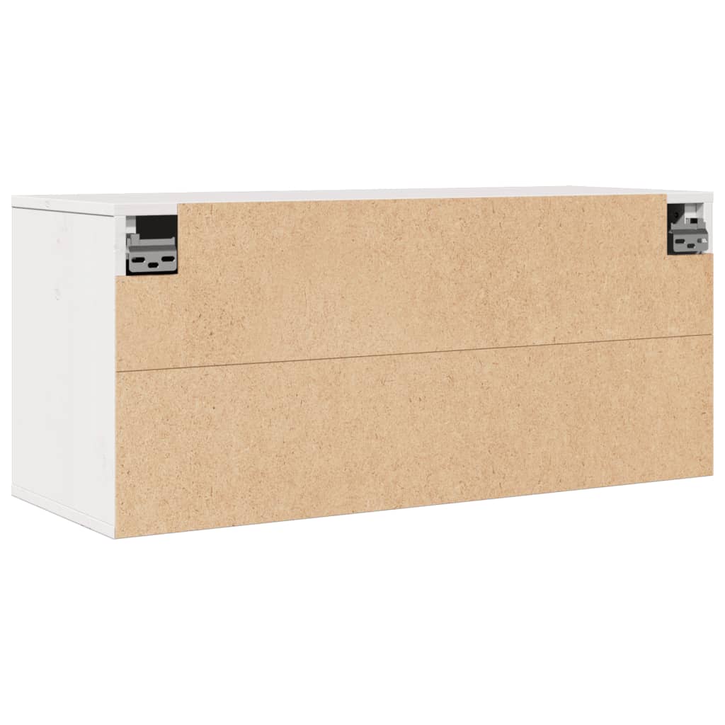 vidaXL Wandschrank Weiß 80x30x35 cm Massivholz Kiefer