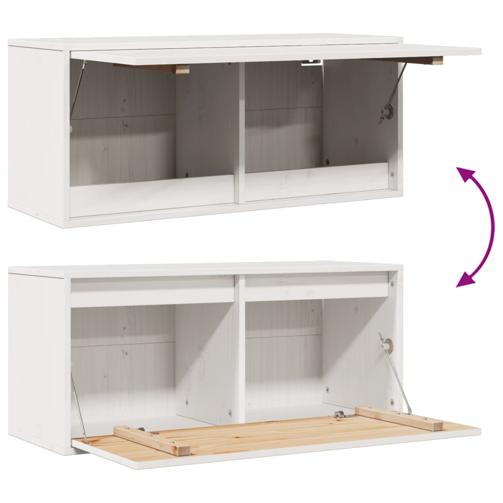 vidaXL Wandschrank Weiß 80x30x35 cm Massivholz Kiefer