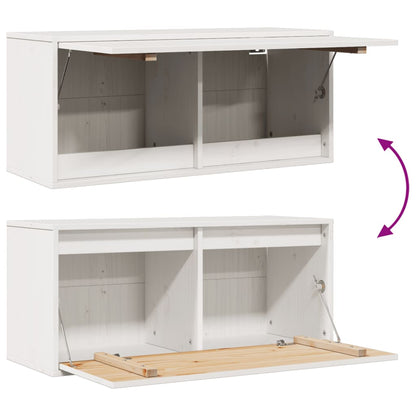 vidaXL Wandschrank Weiß 80x30x35 cm Massivholz Kiefer