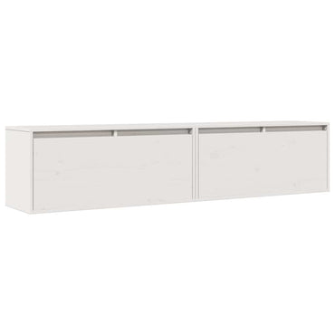 vidaXL Wandschränke 2 Stk. Weiß 80x30x35 cm Massivholz Kiefer
