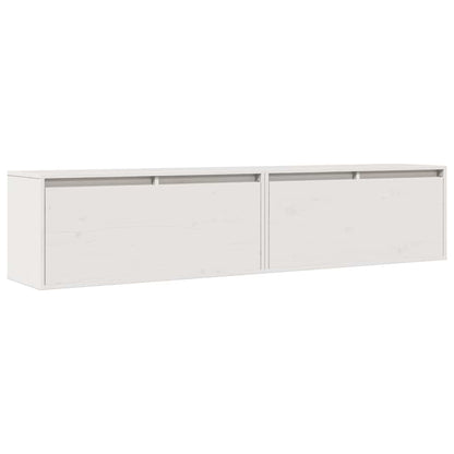 vidaXL Wandschränke 2 Stk. Weiß 80x30x35 cm Massivholz Kiefer