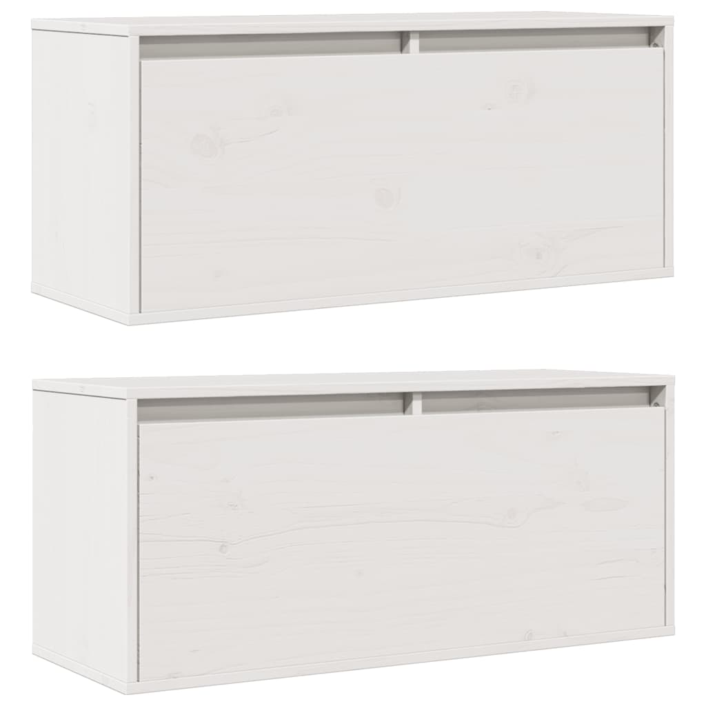 vidaXL Wandschränke 2 Stk. Weiß 80x30x35 cm Massivholz Kiefer