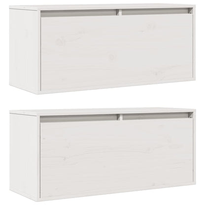 vidaXL Wandschränke 2 Stk. Weiß 80x30x35 cm Massivholz Kiefer