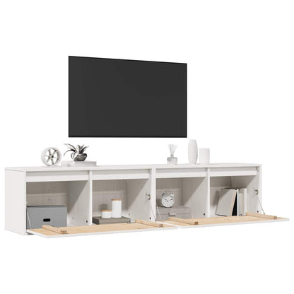 vidaXL Wandschränke 2 Stk. Weiß 80x30x35 cm Massivholz Kiefer