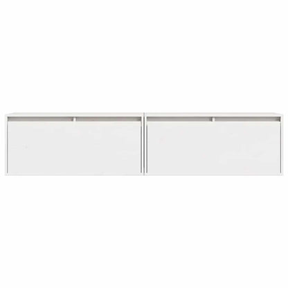 vidaXL Wandschränke 2 Stk. Weiß 80x30x35 cm Massivholz Kiefer