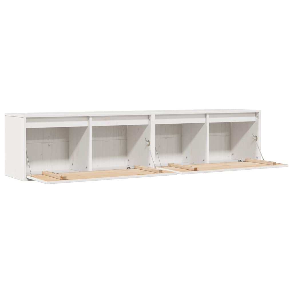 vidaXL Wandschränke 2 Stk. Weiß 80x30x35 cm Massivholz Kiefer
