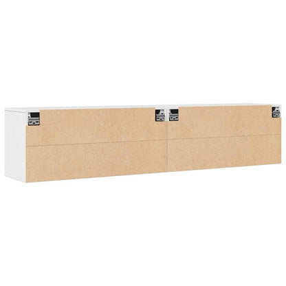 vidaXL Wandschränke 2 Stk. Weiß 80x30x35 cm Massivholz Kiefer