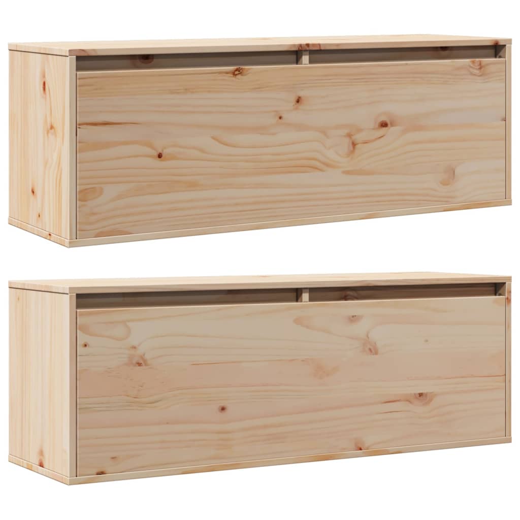 vidaXL Armoires murales 2 pcs 100x30x35 cm Bois de pin massif
