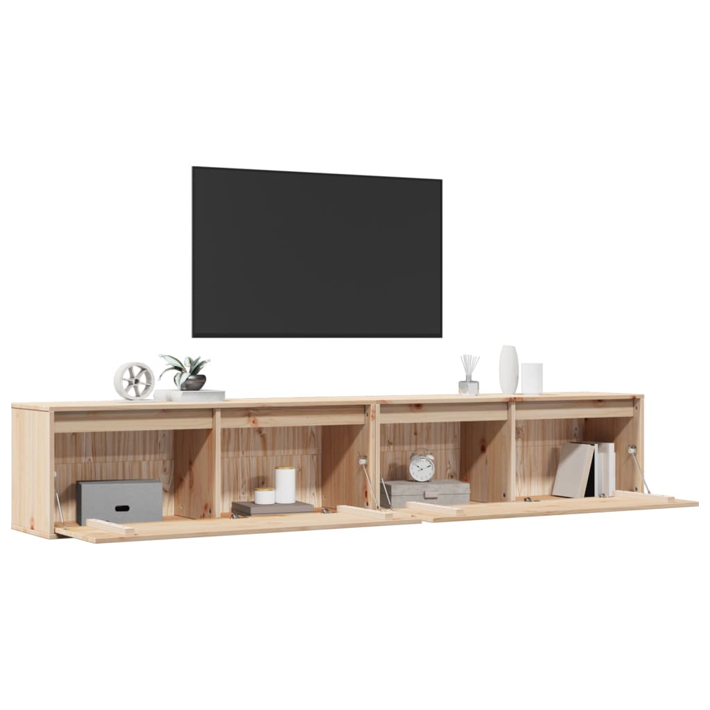 vidaXL Armoires murales 2 pcs 100x30x35 cm Bois de pin massif