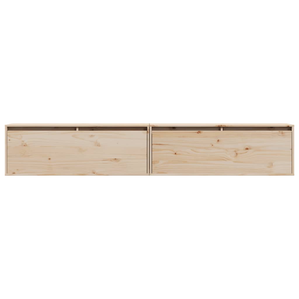 vidaXL Armoires murales 2 pcs 100x30x35 cm Bois de pin massif