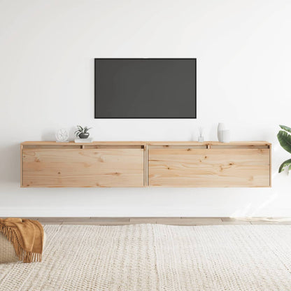 vidaXL Armoires murales 2 pcs 100x30x35 cm Bois de pin massif