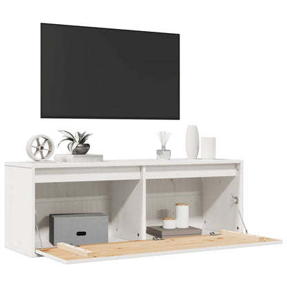 vidaXL Wandschrank Weiß 100x30x35 cm Massivholz Kiefer