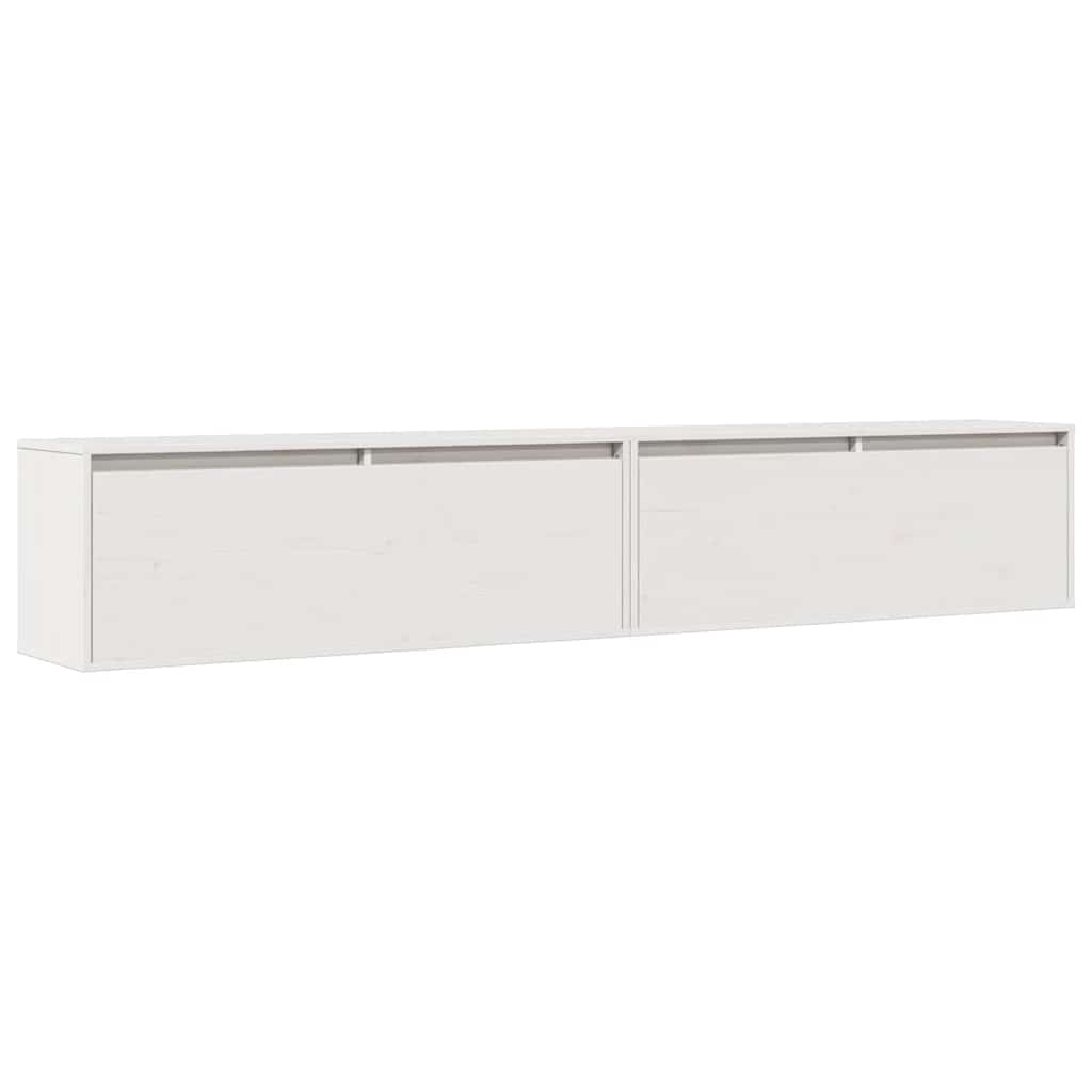 vidaXL Wandschränke 2 Stk. Weiß 100x30x35 cm Massivholz Kiefer
