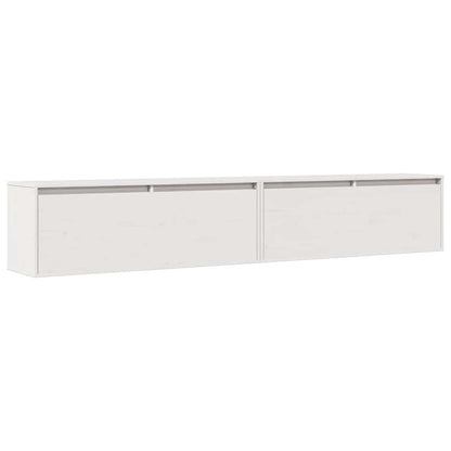 vidaXL Wandschränke 2 Stk. Weiß 100x30x35 cm Massivholz Kiefer