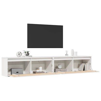 vidaXL Wandschränke 2 Stk. Weiß 100x30x35 cm Massivholz Kiefer