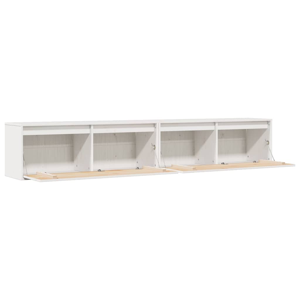 vidaXL Wandschränke 2 Stk. Weiß 100x30x35 cm Massivholz Kiefer