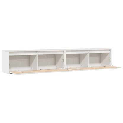 vidaXL Wandschränke 2 Stk. Weiß 100x30x35 cm Massivholz Kiefer