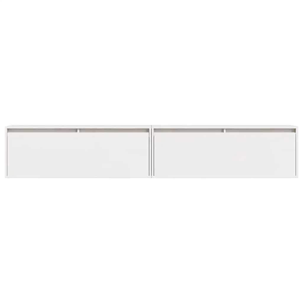 vidaXL Wandschränke 2 Stk. Weiß 100x30x35 cm Massivholz Kiefer