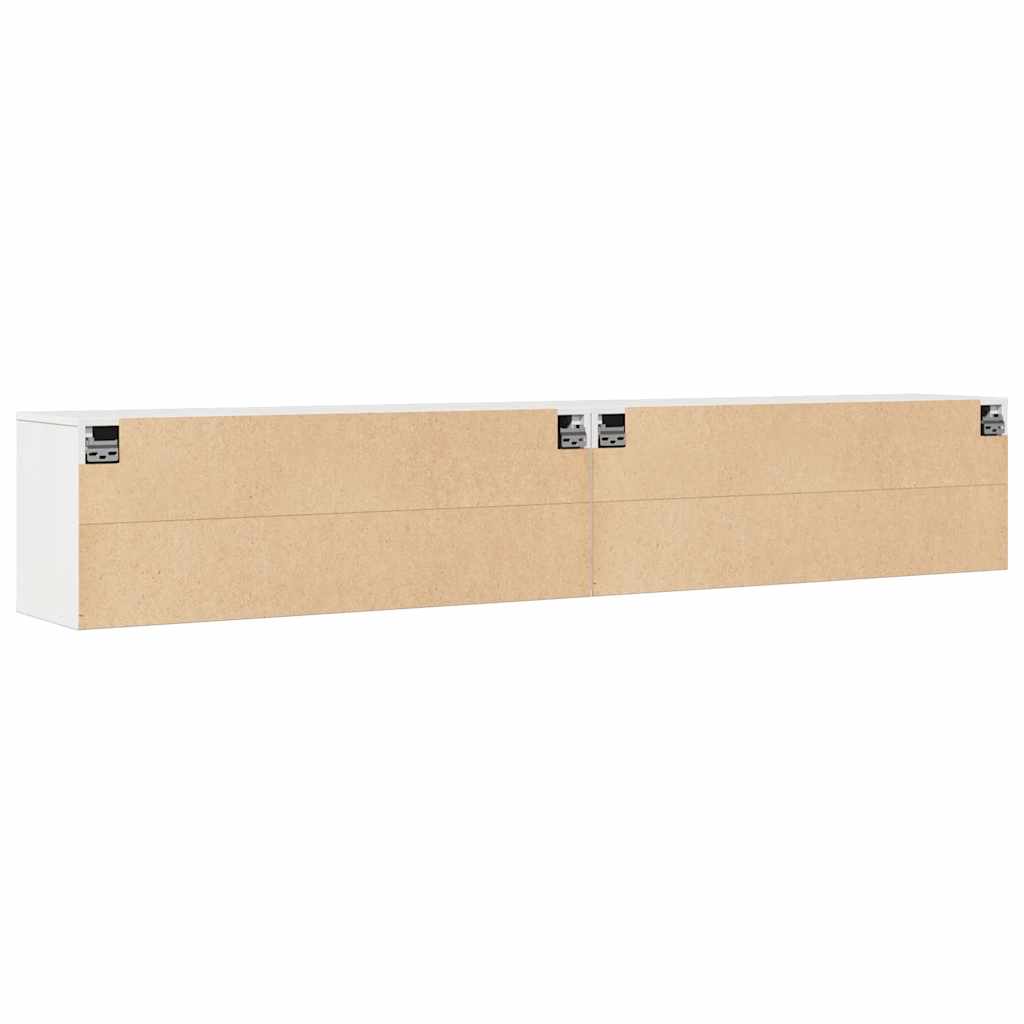 vidaXL Wandschränke 2 Stk. Weiß 100x30x35 cm Massivholz Kiefer