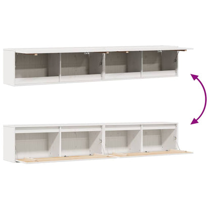 vidaXL Wandschränke 2 Stk. Weiß 100x30x35 cm Massivholz Kiefer