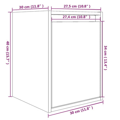 vidaXL Wandschränke 2 Stk. Weiß 30x30x40 cm Massivholz Kiefer