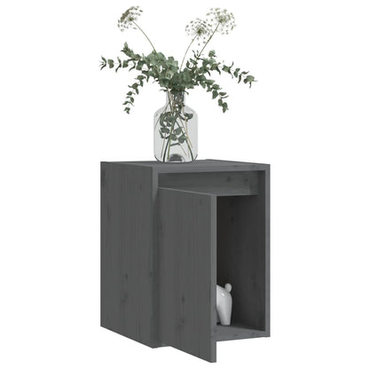 vidaXL Wandschränke 2 Stk. Grau 30x30x40 cm Massivholz Kiefer