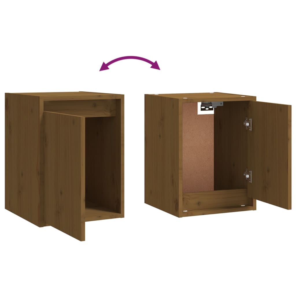 vidaXL Armoire murale marron miel 30x30x40 cm Bois de pin massif
