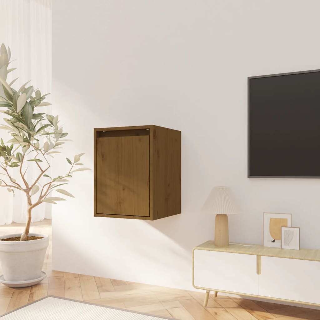 vidaXL Armoire murale marron miel 30x30x40 cm Bois de pin massif