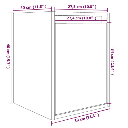 vidaXL Armoires murales 2 pcs Marron miel 30x30x40 cm Bois de pin massif