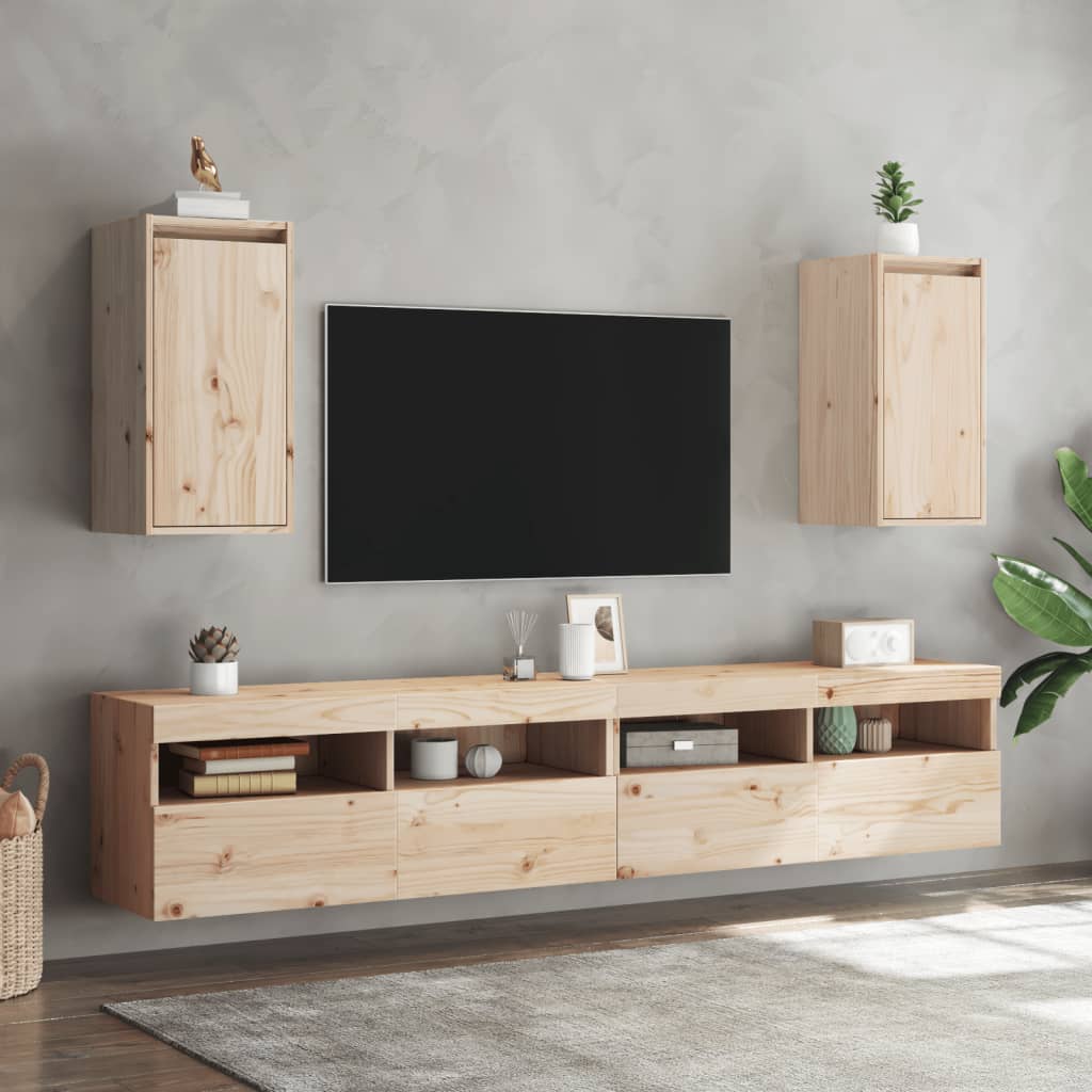 vidaXL Meubles hauts 2 pcs 30x30x60 cm Bois de pin massif