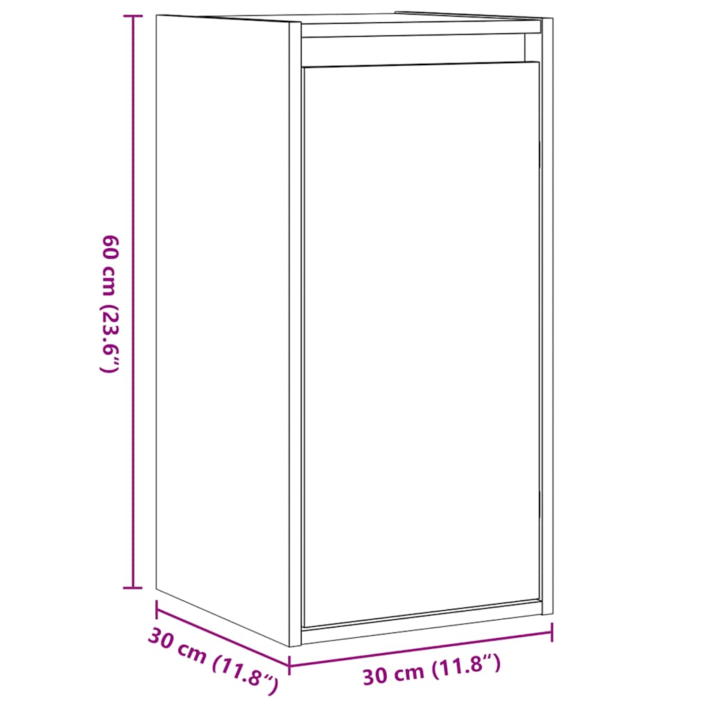 vidaXL Armoire murale blanche 30x30x60 cm Bois de pin massif