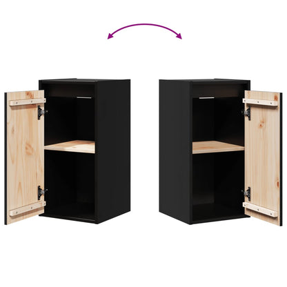 Wandschränke 2 Stk. Schwarz 30x30x60 cm Massivholz Kiefer