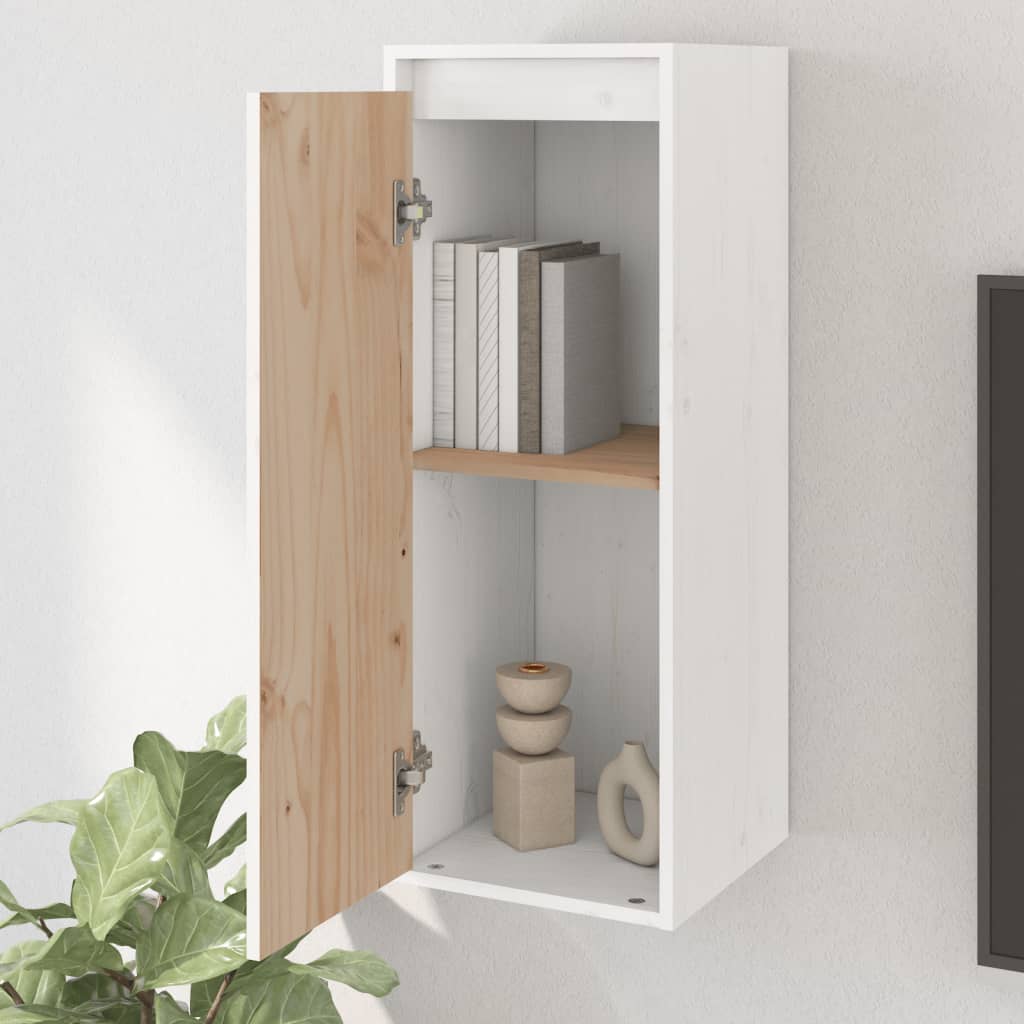 vidaXL Wandschrank Weiß 30x30x80 cm Massivholz Kiefer