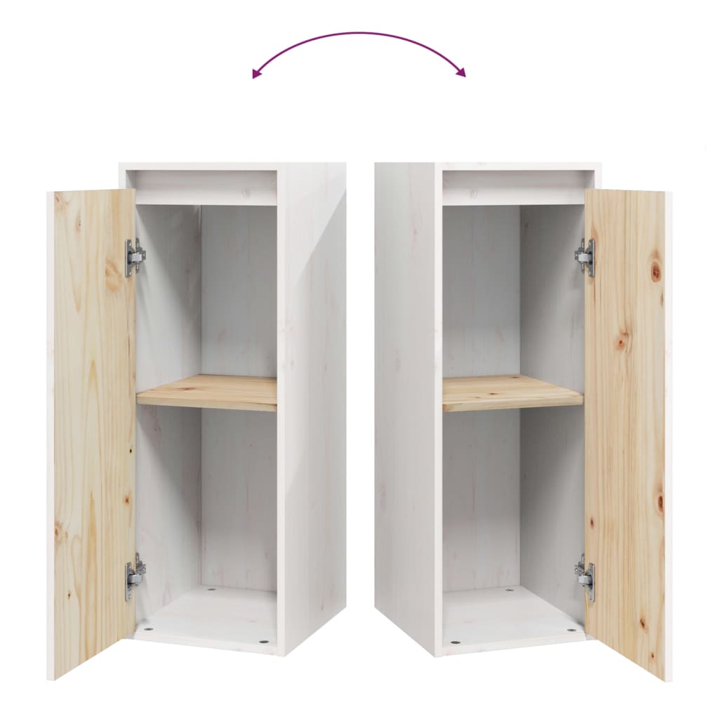 vidaXL Wandschrank Weiß 30x30x80 cm Massivholz Kiefer