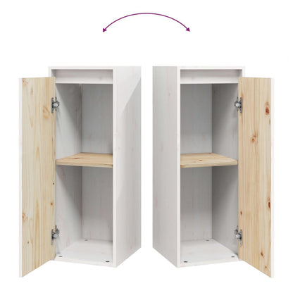 vidaXL Wandschrank Weiß 30x30x80 cm Massivholz Kiefer