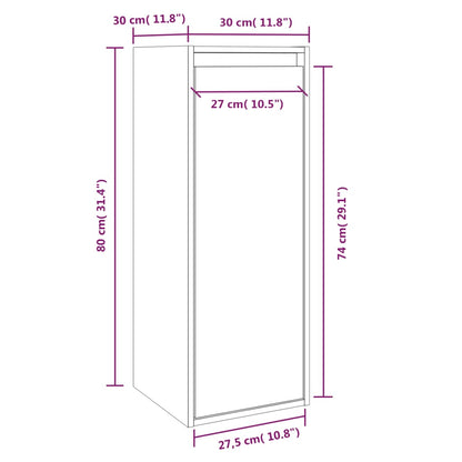 vidaXL Wandschrank Weiß 30x30x80 cm Massivholz Kiefer