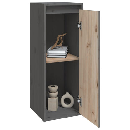 vidaXL Wandschrank Grau 30x30x80 cm Massivholz Kiefer