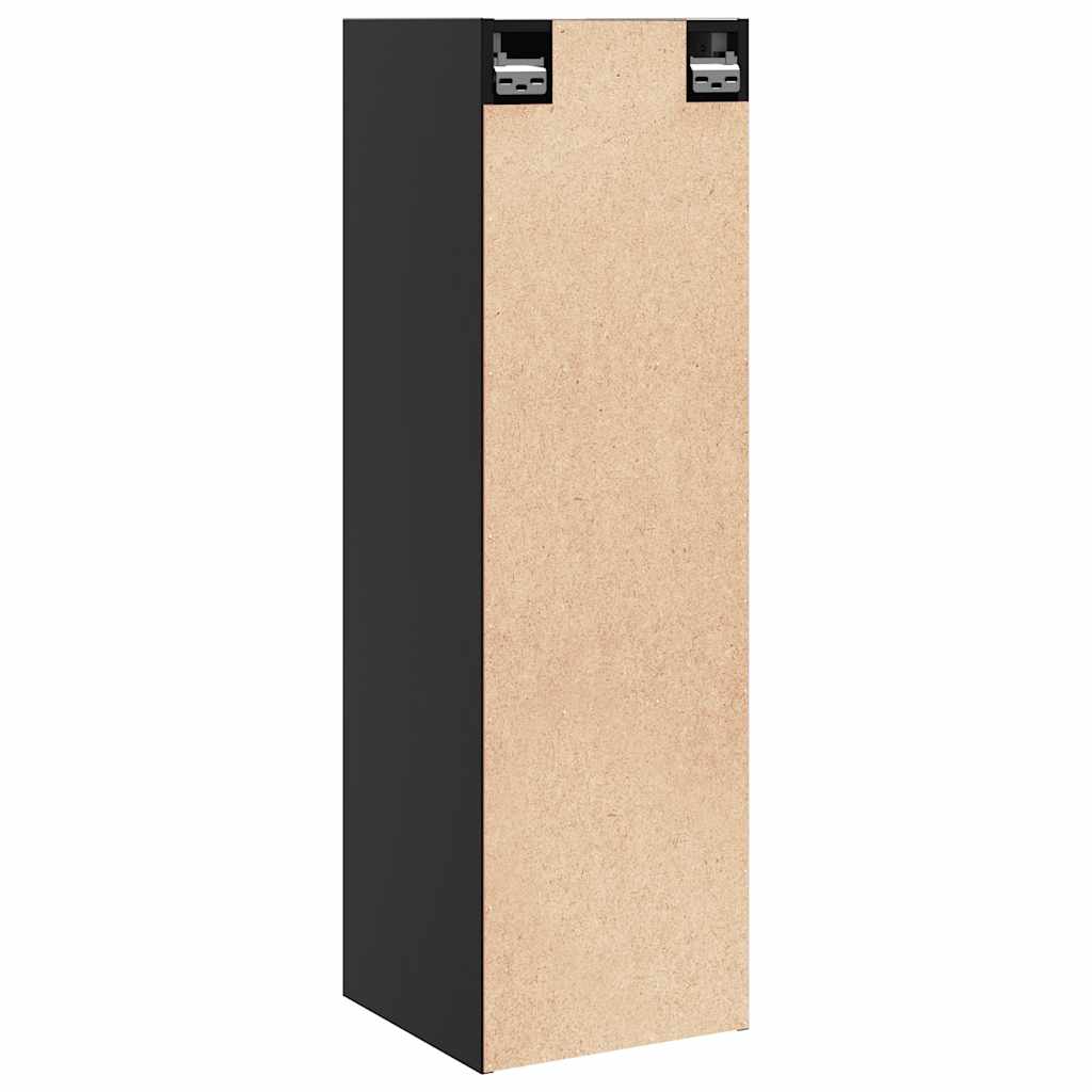 vidaXL Wandschränke 2 Stk. Schwarz 30x30x100 cm Massivholz Kiefer