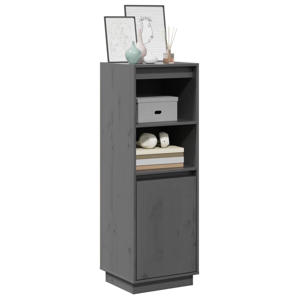 vidaXL Vaisselier gris 37x34x110 cm Bois de pin massif