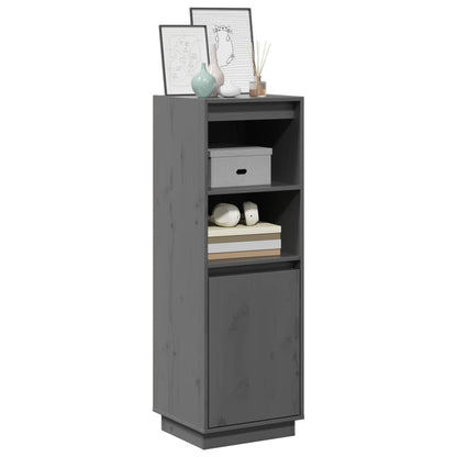 vidaXL Vaisselier gris 37x34x110 cm Bois de pin massif