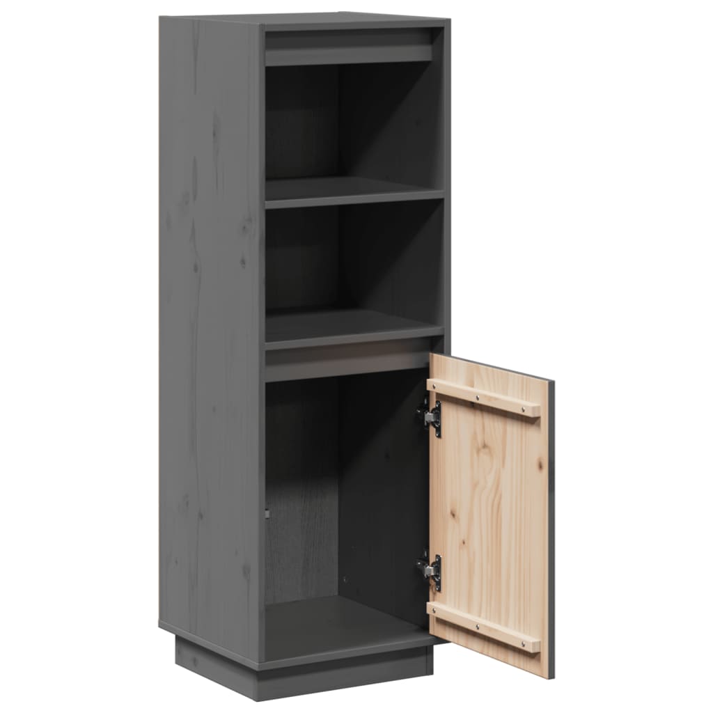 vidaXL Vaisselier gris 37x34x110 cm Bois de pin massif