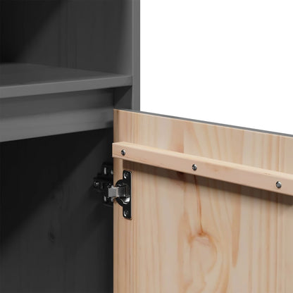 vidaXL Vaisselier gris 37x34x110 cm Bois de pin massif