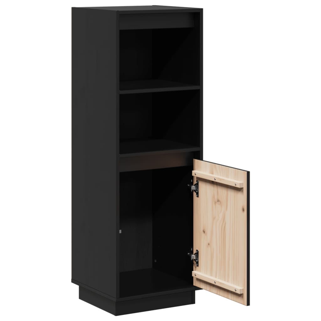 vidaXL Highboard noir 37x34x110 cm bois de pin massif