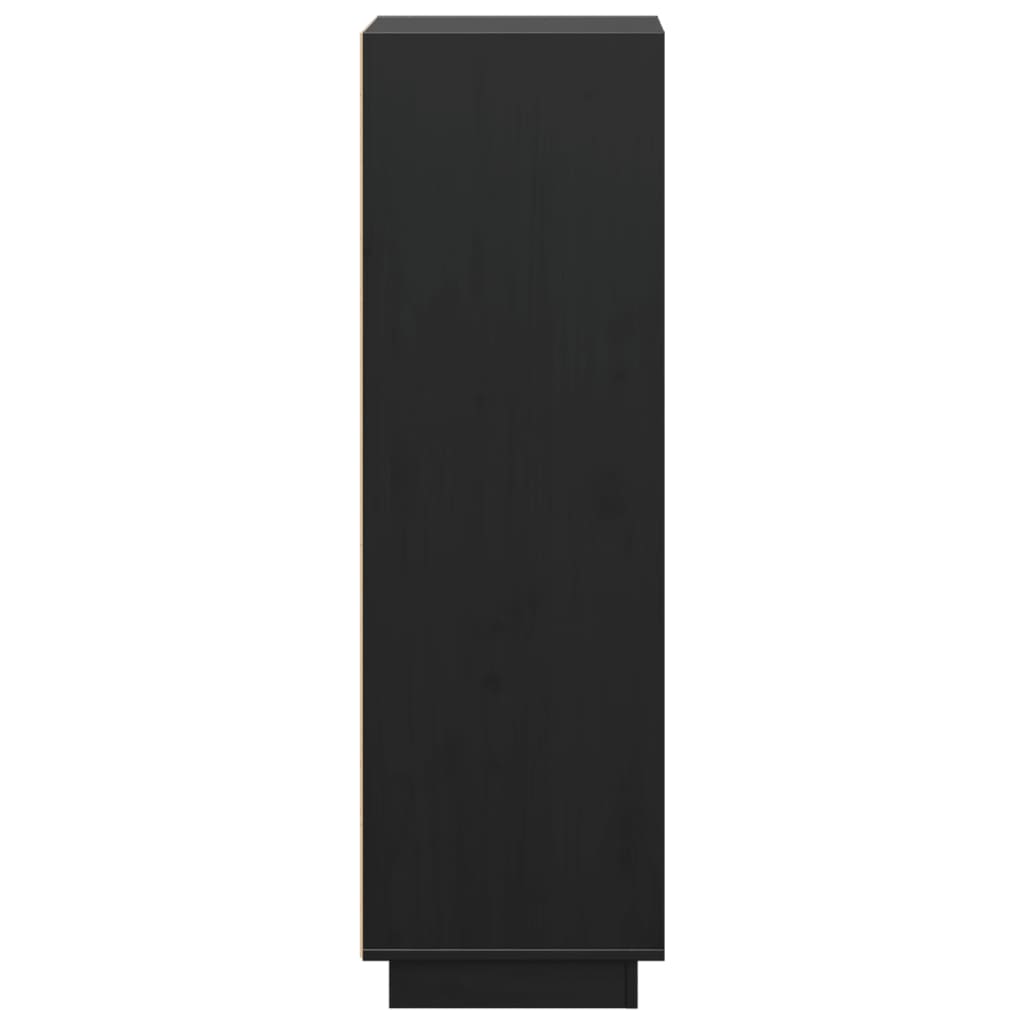 vidaXL Highboard noir 37x34x110 cm bois de pin massif