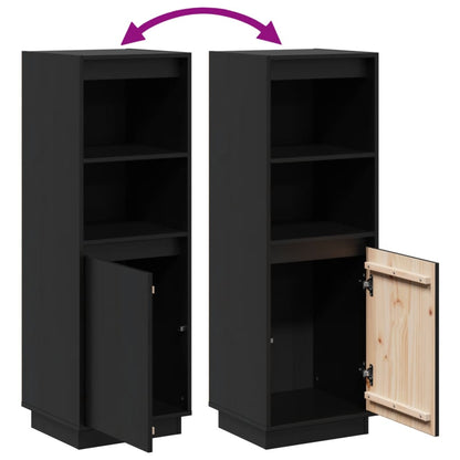 vidaXL Highboard noir 37x34x110 cm bois de pin massif