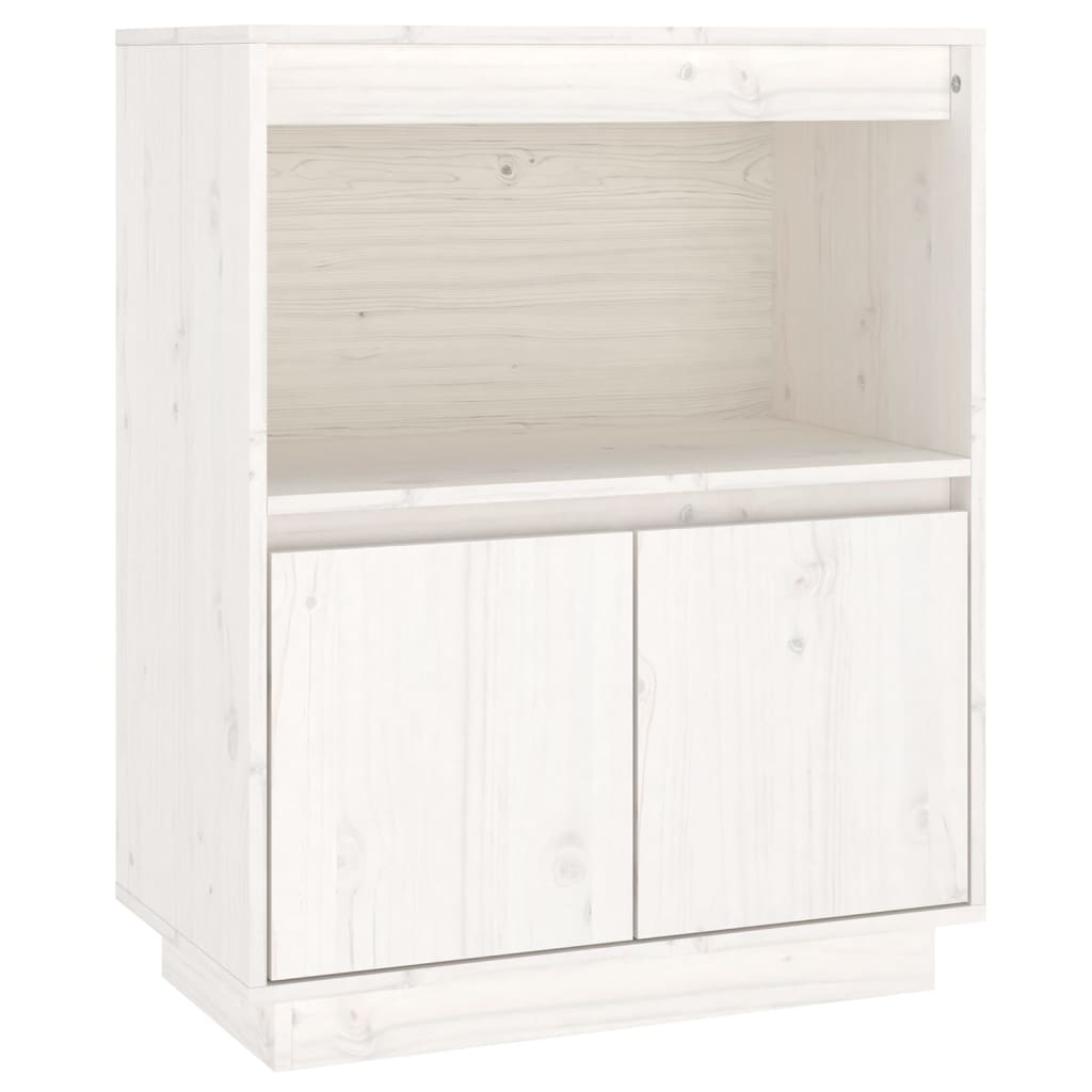 vidaXL Commode blanche 60x34x75 cm Bois de pin massif