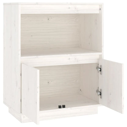 vidaXL Commode blanche 60x34x75 cm Bois de pin massif